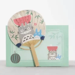 New Bamboo Fan & Letter Set Totoro with Watermelon - My Neighbor Totoro Accessories