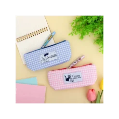 Outlet Blue checkered Pencil case - My Neighbor Totoro Storage