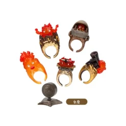 Collection Calcifer Assorted 6 Rings - Howl's Moving Castle Figurines