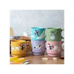 Clearance Coloful embossed mug Kiki on her broom - Kiki's Delivery Service Kitchenware