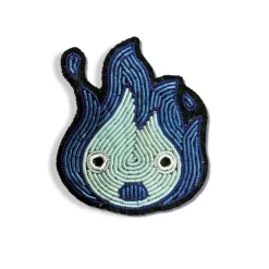 Discount Embroidered Jewel Brooch Blue Calcifer - Howl’s Moving Castle Pins