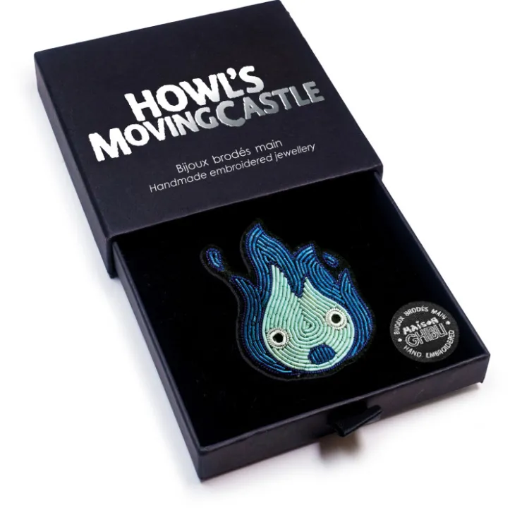 Discount Embroidered Jewel Brooch Blue Calcifer - Howl’s Moving Castle Pins