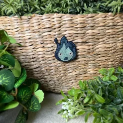 Discount Embroidered Jewel Brooch Blue Calcifer - Howl’s Moving Castle Pins