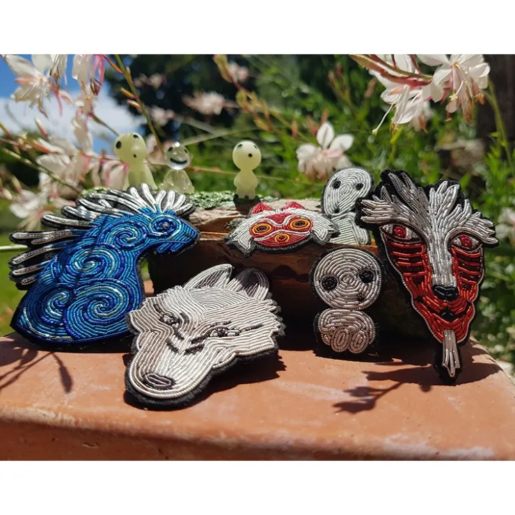 Clearance Embroidered Jewel Brooch Night Walker - Princess Mononoke Pins
