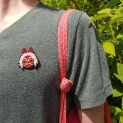 Best Embroidered Jewel Brooch San’s mask - Princess Mononoke Pins