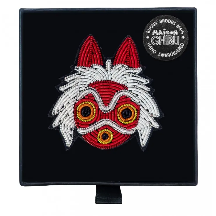 Best Embroidered Jewel Brooch San’s mask - Princess Mononoke Pins