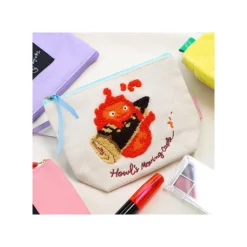 New Embroidery pouch Calcifer - Howl's Moving Castle Storage