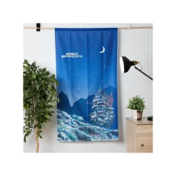 Japanese Curtain Moonlit Night - Howl's Moving Castle Wall Decoration