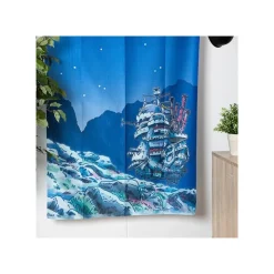 Japanese Curtain Moonlit Night - Howl's Moving Castle Wall Decoration