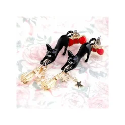 Jiji With Broom Pierced Earrings - Kiki's Delivery Service Jewellery