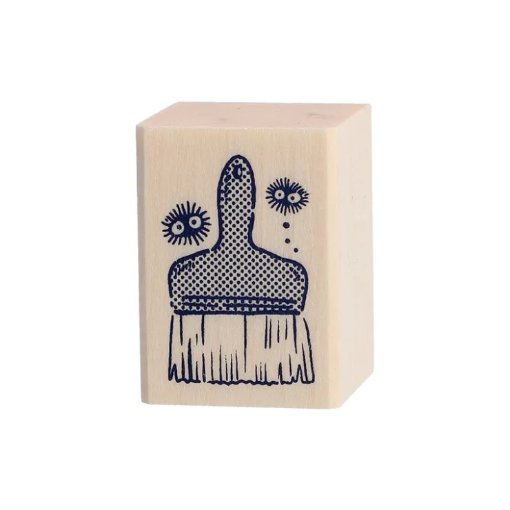 Clearance Kurosuke & Paintbrush Wood stamp - My Neighbor Totoro Small Equipment
