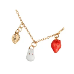 Clearance Necklace Strawberry and White Totoro - My Neighbor Totoro Jewellery