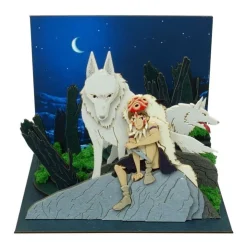 Online Paper Craft San and Moro under the moon - Princess Mononoke Arts And Crafts