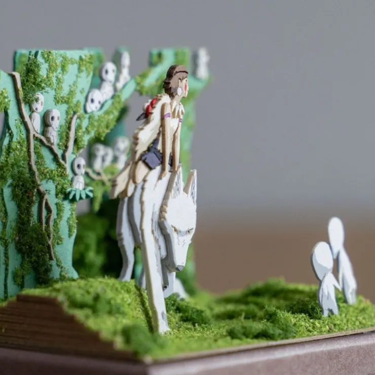Paper Craft San, Moro and Kodama -Princess Mononoke Arts And Crafts