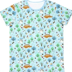 Best PATTERNED T-SHIRTS TOTORO FOREST LIGHT BLUE S(LADIES) - MY NEIGHBOR TOTORO Outfits