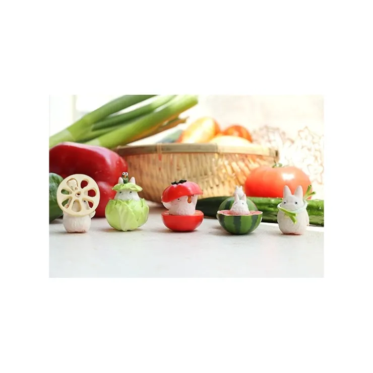 Best Small Totoro & Vegetables Collect of 6 figurines - My Neighbor Totoro Figurines