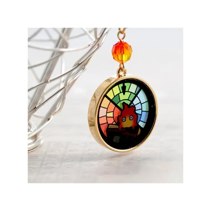 STAINED GLASS SERIES - EARRINGS CALCIFER- HOWL'S MOVING CASTLE Jewellery