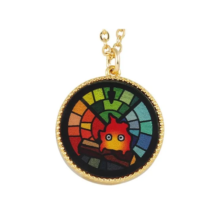 Sale STAINED GLASS SERIES - PENDANT CALCIFER-HOWL'S MOVING CASTLE Jewellery