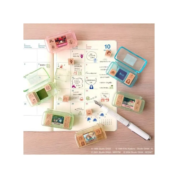 Sale Totoro & Catbus Mini Stamp Set Green - My Neighbor Totoro Small Equipment