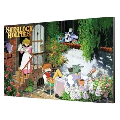Clearance Wood Panel 03 - Tea time - Sherlock Holmes Wall Decoration